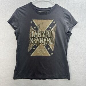Y2K Lynyrd Skynyrd Baby Tee Shirt Womens Medium Southern Rock Fitted Retro